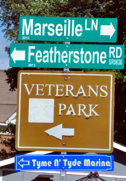 Veterans Park sign