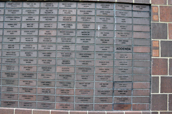 list of names on the wall