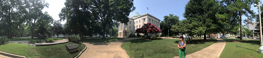 Karen Duquette on The North Carolina State Capitol grounds