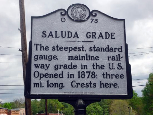 Saluda Grade sign