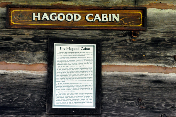 Hagood Cabin sign