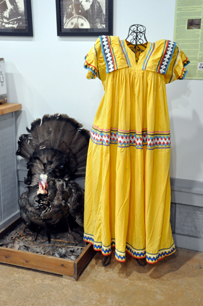 American Indian dress and a turkey