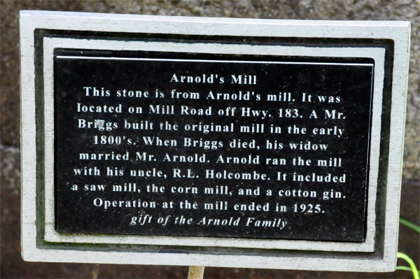 sign about Arnolds mill