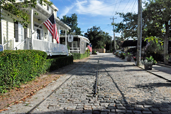 cobblestone street in Wilmington NC