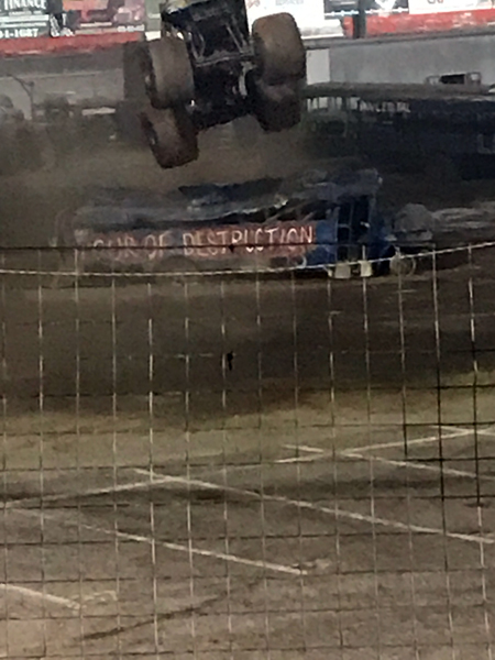 Monster truck jumping