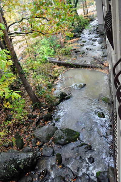 view of the stream from the balcony