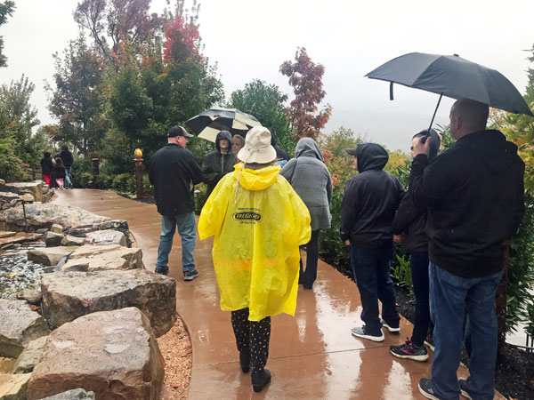 walking in the rain