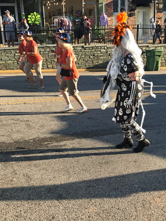 Line dancing in the street