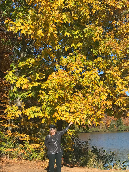 Karen Duquette admires the fall foliage