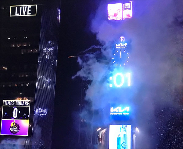 New Years Eve ball drop from TV 2021