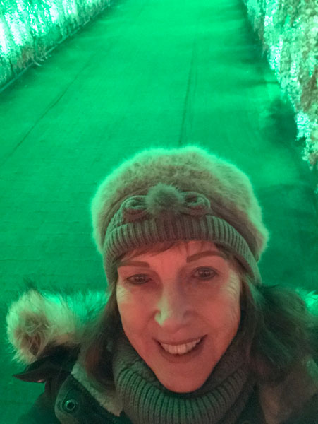 Karen Duquette in the color changing tunnel