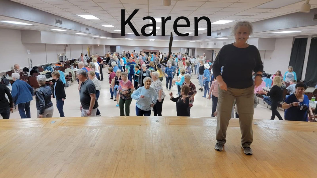 Karen Duquette line dancing with Scooter Lee