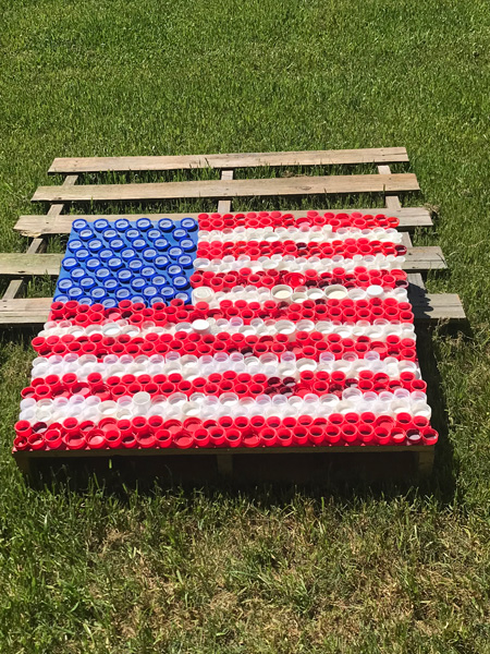 bottle cap flag