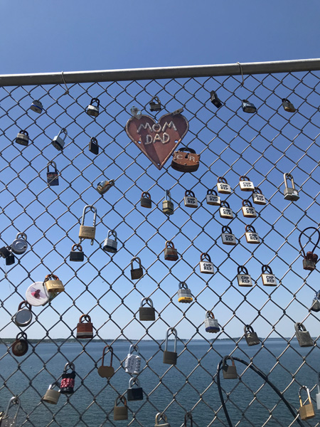 a heart up high on the fence