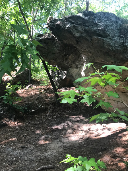 big rock at Peachtree Rock Heritage Preserve