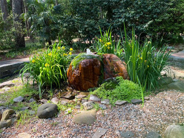 A big rock water fountain