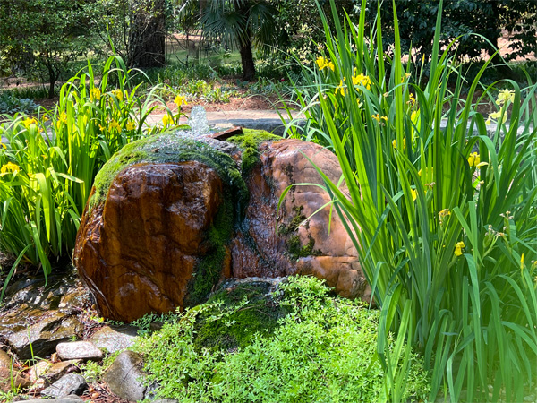 A big rock water fountain