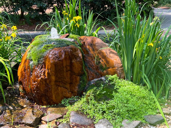 A big rock water fountain