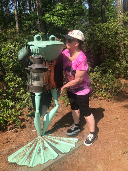 Karen Duquette had to kiss Mr. Frog for good luck