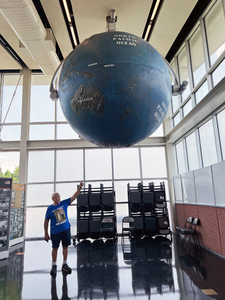 Lee Duquette and the giant globe