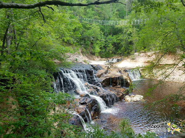 Carver's Falls and a swinging bridge