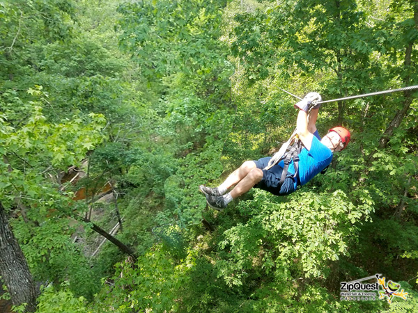 Lee Duquette on the zipline