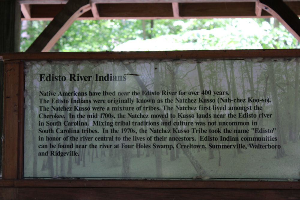 sign about the Edisto River Indians