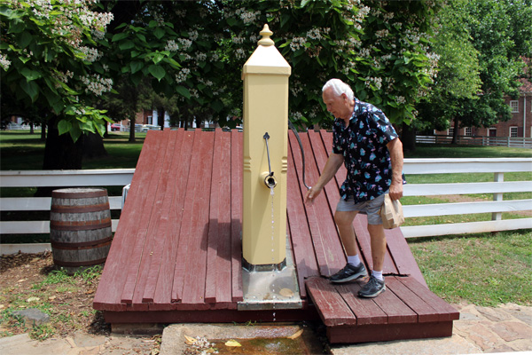 Lee Duquete and a water pump