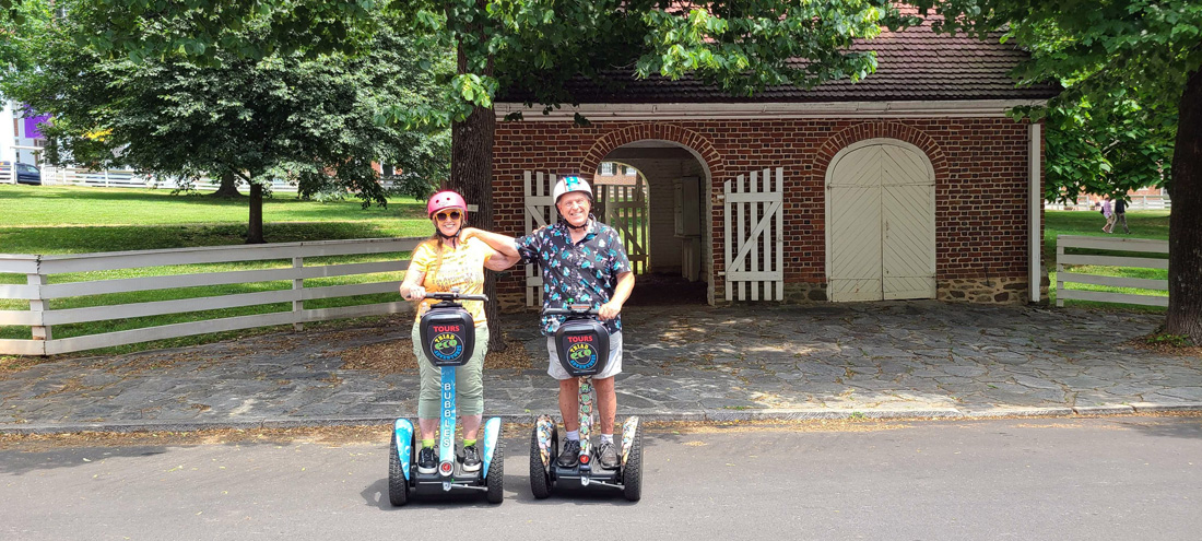 The two RV Gypsies on their Segways