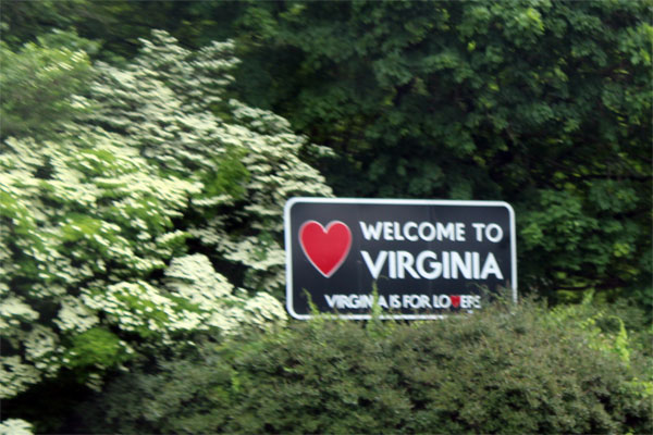 Welcome to Virginia sign