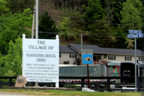 passing The Village of Hanging Rock Ohio