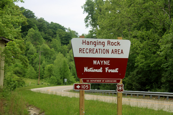 Wayne National Forest Hanging Rock sign