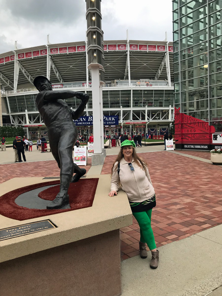 Tony Perez statue and Karen Duquette