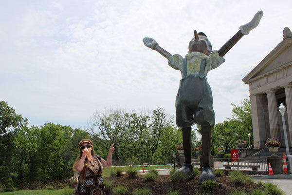 Karen Duquette and a Giant Pinnochio