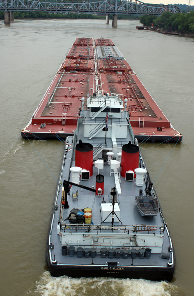 barge and tugboat