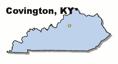 Kentucky map showing location of Covington