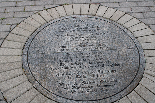 Peace circle on the floor under the bell