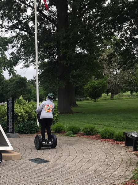 Karen Duquette on the Segway