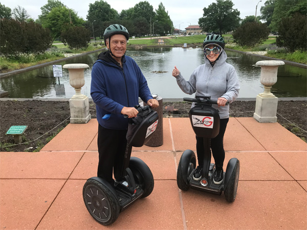 The two RV Gypsies on their Segway