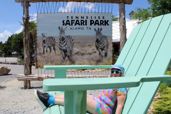 Karen Duquette in a big chair