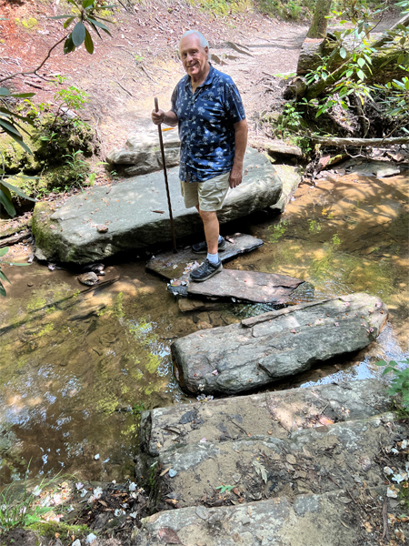 Lee Duquette on one of the easier creek crossings