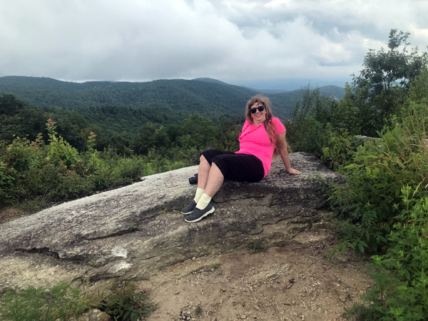 Karen Duquette on the big rock