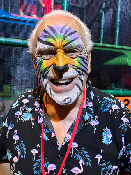 Lee Duquette with his face painted