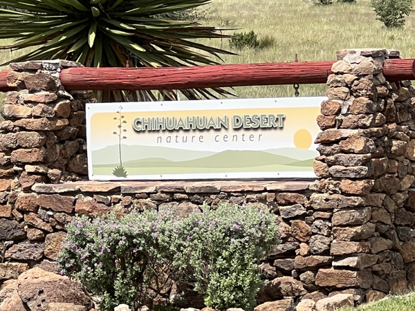 Chihauhaun Desert Nature Center sign