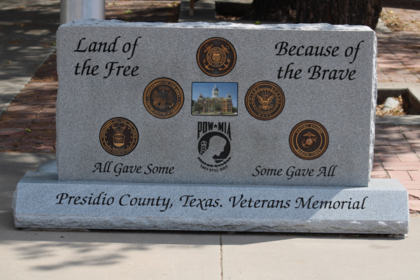 a POW-MIA monument in Marfa