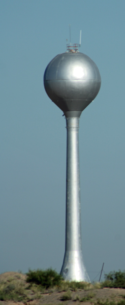 a tall silver structure
