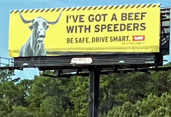 Beef with Speeders sign