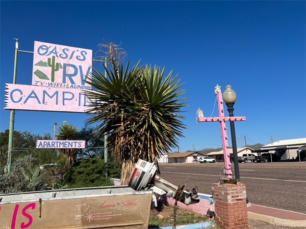 Oasis RV Campground sign