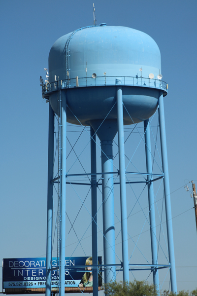 blue water tower