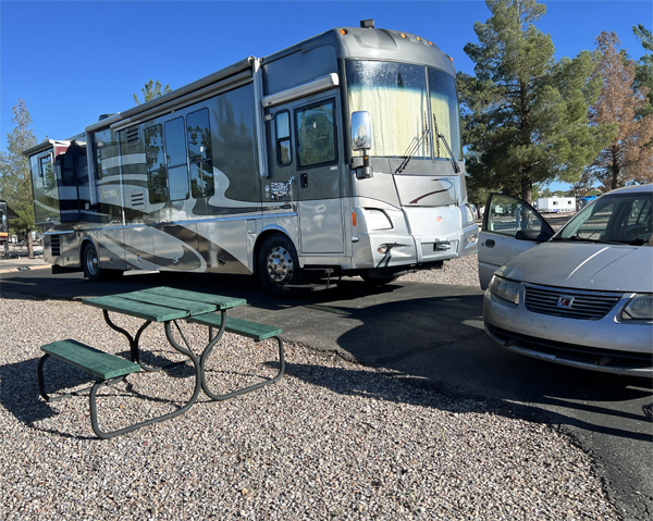 the two RV Gypsies RV and toad